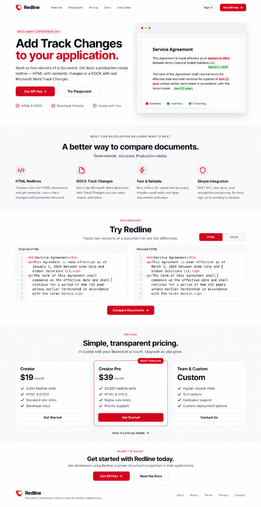 Redline website preview